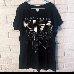 Rare Vintage Kiss Destroyer Tour Womens Shirt Size L- Authentic Band Merchandise